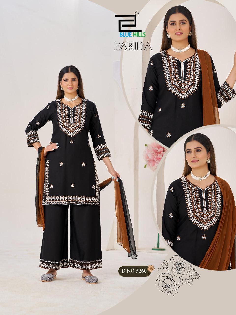 Blue hills farida wholesale embroidery kurtis